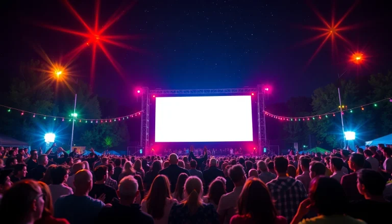 ดูหนัง สนุกสนานในงานฉายภาพยนตร์กลางแจ้งพร้อมผู้ชมที่ตื่นเต้น