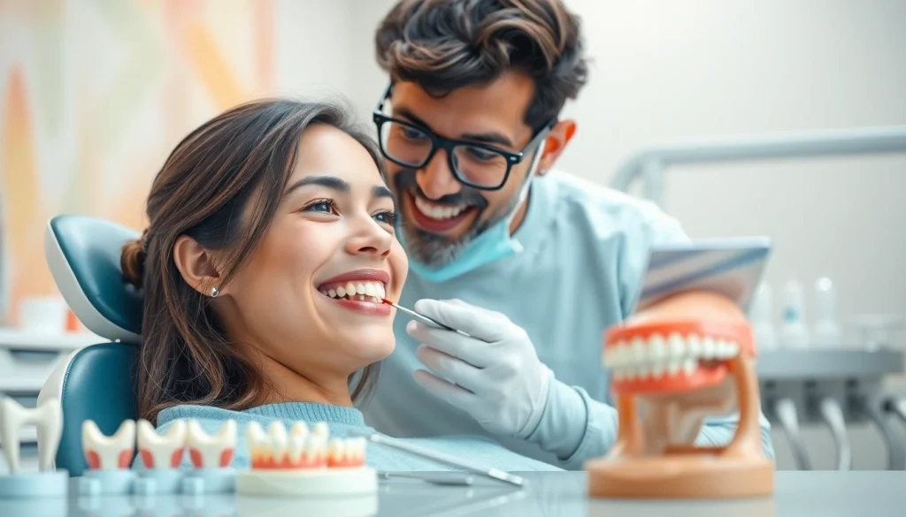 Orthodontist Edmonton consults with a patient in a modern clinic, showcasing expert care.