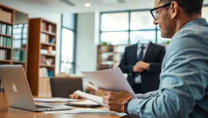 Kündigung anfechten - lawyer advising client in modern office