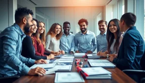 Succesverhalen van diploma kopen HBO met een diverse groep die viert in een uitnodigende kantoorruimte.