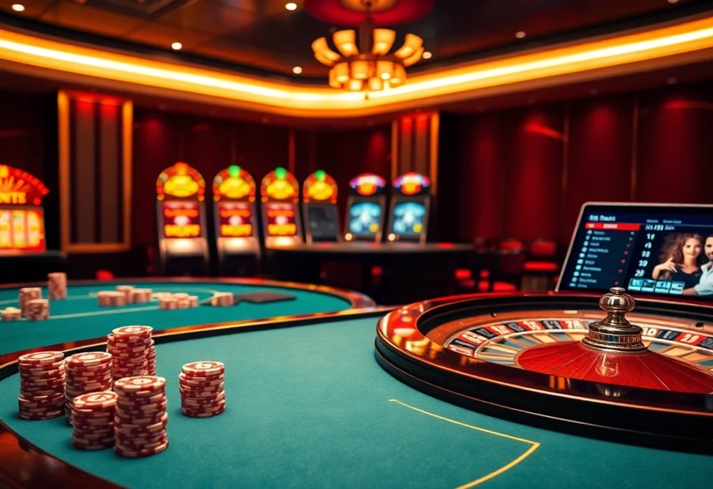 Engaging in high-stakes poker at EE 88 casino with vibrant chips and roulette.