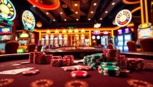 Experience thrilling gaming at Tài Xỉu MD5 with lavish casino visuals showcasing vibrant tables and exciting gameplay.