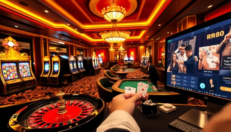 RR88 online casino scene showcasing vibrant games, exciting gameplay, and luxury.