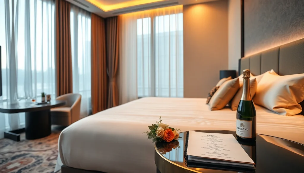 Luxurious hotel room for Singapore escort services with elegant decor and romantic ambiance.