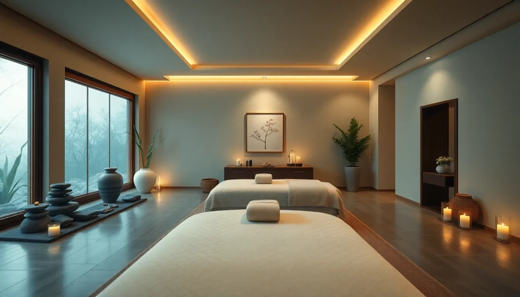 편안한 디자인과 진정한 분위기를 갖춘 부산마사지 스파 내부.