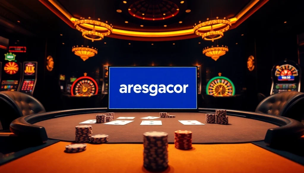 Experience the thrill of winning at aresgacor online casino with poker chips on an elegantly designed table.