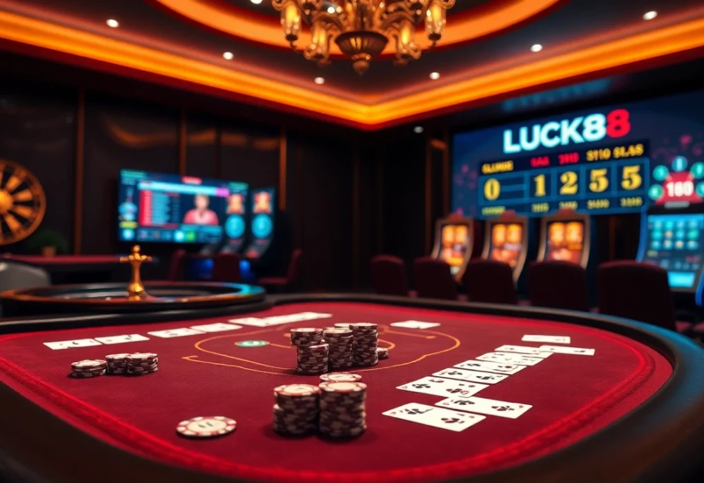 Experience the thrill of LUCK8 with dynamic casino games and vibrant gambling visuals.