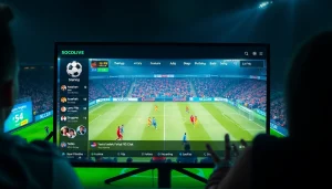 Engaging scene of socolive.com.co showcasing a live football match streaming in Full HD with interactive features.