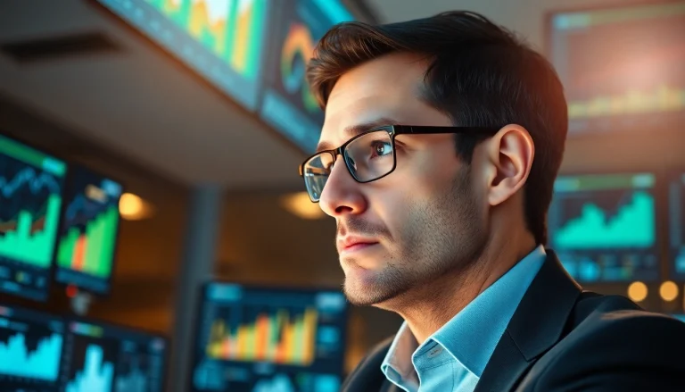 Analyzing B2B competitive intelligence trends in a modern office setting with dynamic charts.