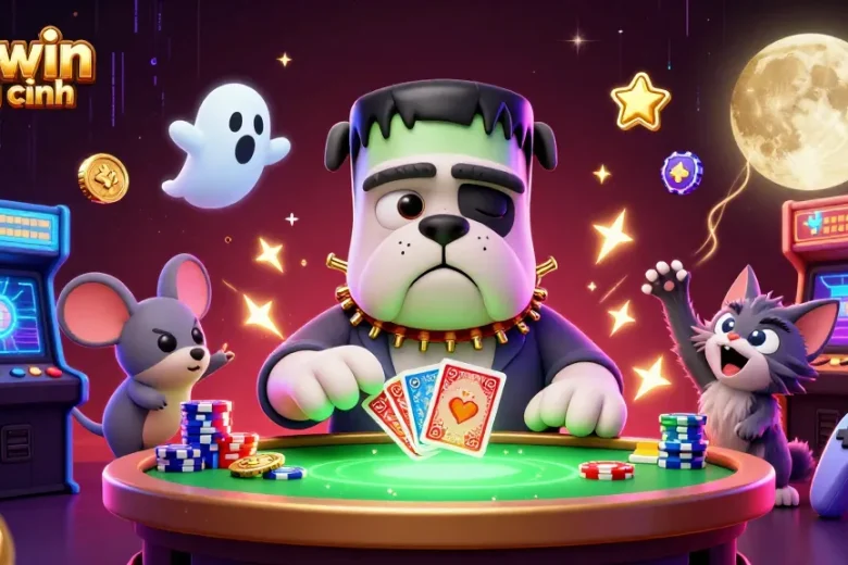 Experience thrilling gambling at sunwin trang chính with a lively 3D casino illustration showcasing vibrant characters and exciting games.