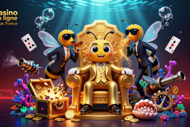 Découvrez le casino en ligne légal France et son univers coloré avec des éléments de jeux tout autour.