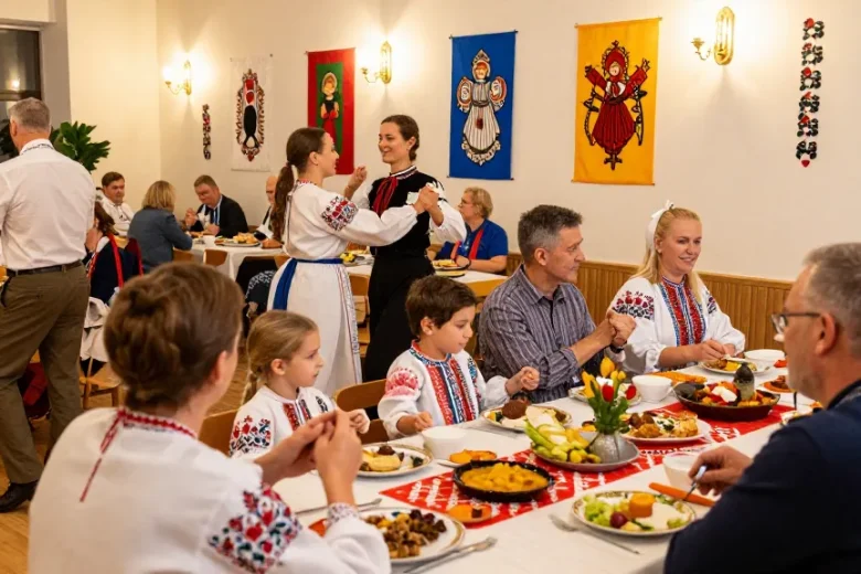Community gathering at https://www.sfpol.com/ celebrating Polish culture with traditional food and activities.